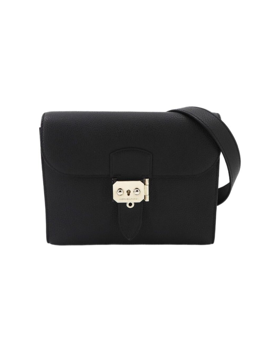 Hermes Sac a Depeche 21 Shoulder Bag Togo Black